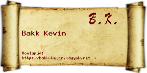 Bakk Kevin névjegykártya