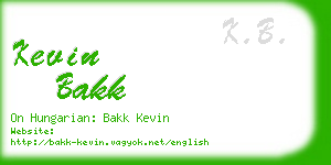 kevin bakk business card